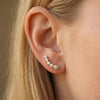 Moissanite Bezel Bubble Climber Earrings | Aria