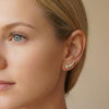 Moissanite Bezel Bubble Climber Earrings | Aria