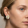 Baroque Coin Pearl Molten Gold Initial Stud | Orante