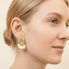 Vintage Baroque Coin Pearl Molten Gold Studs | Ornate