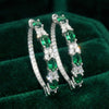 Emerald Green Spinel Inside Out Silver Hoops | Chroma