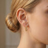 Moissanite Pavé Twisted Gold Rope Hoop Earrings | Aria