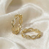 Moissanite Pavé Twisted Gold Rope Hoop Earrings | Aria