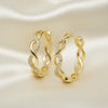 Moissanite Pavé Twisted Gold Rope Hoop Earrings | Aria