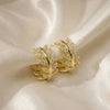 Moissanite Pavé Leaf Wreath Huggie Hoops| Jardin