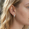 Moissanite Pavé Leaf Wreath Huggie Hoops| Jardin