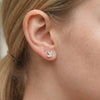 Moissanite Pavé Clover Leaf Silver Studs | Jardin