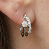 Moissanite Solitaire Pavé Double Huggie Hoops | Aria