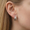 Moissanite Solitaire Pavé Double Huggie Hoops | Aria