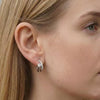 Moissanite Solitaire Pavé Double Huggie Hoops | Aria
