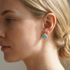 Vintage Lab Paraiba Blue Heart Halo Stud Earrings | Amour