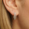 Moissanite Pavé Wavy Double Huggie Hoops | Aria