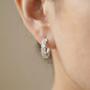 2.8CT Moissanite Cluster Silver Hoops | Aria