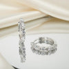 1.14CT Moissanite Bezel Bubble Silver Huggie Hoops | Aria