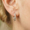 1.14CT Moissanite Bezel Bubble Silver Huggie Hoops | Aria