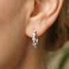 1.14CT Moissanite Bezel Bubble Silver Huggie Hoops | Aria
