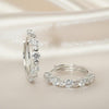1.14CT Moissanite Bezel Bubble Silver Huggie Hoops | Aria