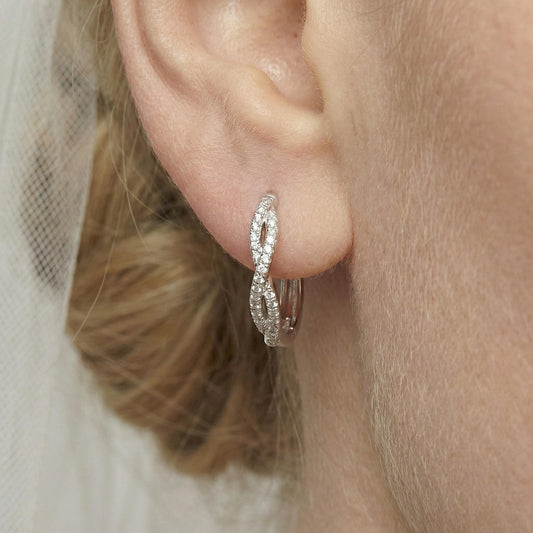 Moissanite Full Pavé Twisted Hoops | Aria