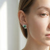 Lab Emerald Flower Full Pavé Studs | Jardin