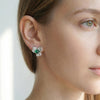 Lab Emerald Flower Full Pavé Studs | Jardin