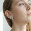 Lab Emerald Flower Full Pavé Studs | Jardin