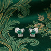 Lab Emerald Flower Full Pavé Studs | Jardin