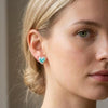 Vintage Lab Paraiba Blue Heart Halo Stud Earrings | Amour