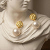 Edison Freshwater Pearl Molten Gold Drop Earrings | Orante