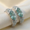 2CT Blue Marquise Moissanite Pavé Huggie Hoops | Pastel