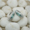 2CT Blue Marquise Moissanite Pavé Huggie Hoops | Pastel