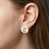 Baroque Coin Pearl Molten Gold Initial Stud | Orante