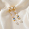 Blue Spinel & Natural Freshwater Pearl Long Drops | Pastel