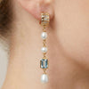 Blue Spinel & Natural Freshwater Pearl Long Drops | Pastel