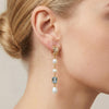 Blue Spinel & Natural Freshwater Pearl Long Drops | Pastel
