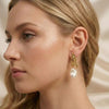 Vintage Baroque Pearl Molten Gold Dangles | Ornate