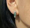 2CT Blue Marquise Moissanite Pavé Huggie Hoops | Pastel