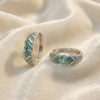 2CT Blue Marquise Moissanite Pavé Huggie Hoops | Pastel