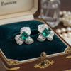 Lab Emerald Flower Full Pavé Studs | Jardin