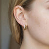 Stacked Moissanite Pavé Two Tone Double Huggie Hoops | Aria