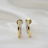 Stacked Moissanite Pavé Two Tone Double Huggie Hoops | Aria