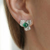 Lab Emerald Flower Full Pavé Studs | Jardin