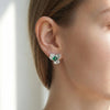 Lab Emerald Flower Full Pavé Studs | Jardin