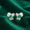 Lab Emerald Flower Full Pavé Studs | Jardin