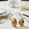 Teardrop Textured Gold Egg Stud Earrings | Ornate