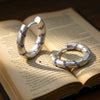 Lavender Purple CZ Spiral Matte Silver Huggie Hoops | Pastel