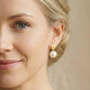 Edison Freshwater Pearl Molten Gold Drop Earrings | Orante