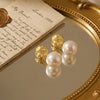 Edison Freshwater Pearl Molten Gold Drop Earrings | Orante