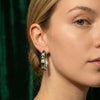 Emerald Green Spinel Inside Out Silver Hoops | Chroma