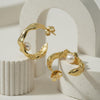 Freshwater Pearl Wavy Textured Gold Hoops | Ornate
