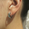 2CT Blue Marquise Moissanite Pavé Huggie Hoops | Pastel